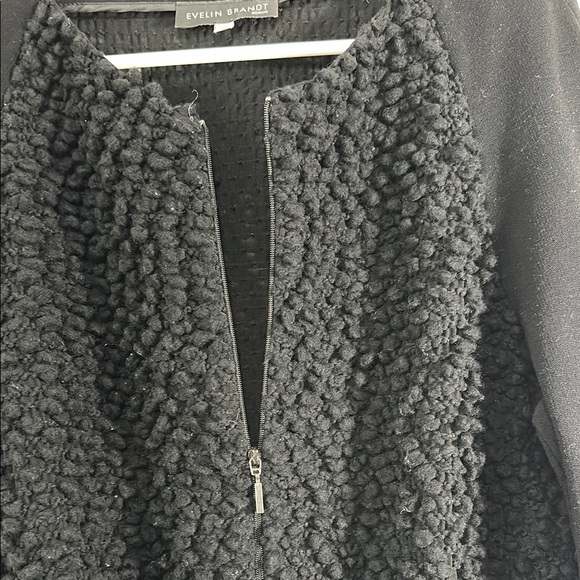 Evelin Brandt Black Textured Zipup 8 - Picture 4 of 8
